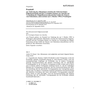 Prot. Änd. Abk. CH-USA Doppelbesteuerung