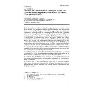 Abk. CH-USA Umsetzung FATCA
