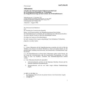 Abk. CH-Frankreich Doppelbesteuerung