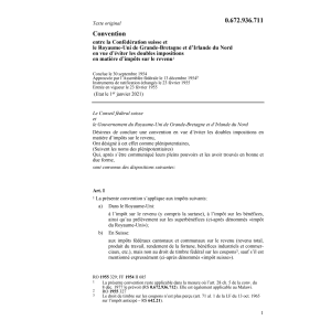 Conv. DI Suisse - Grande-Bretagne