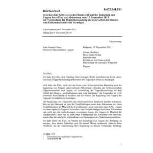 Briefwechsel CH-Ungarn Doppelbesteuerung