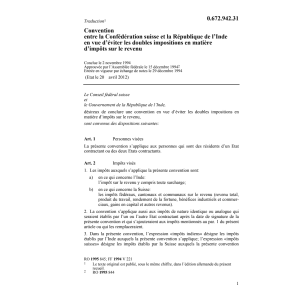 Ac. Double-imposition Suisse - Inde