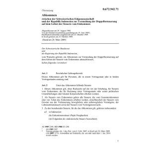 DBA Schweiz - Indonesien  29/08/1988