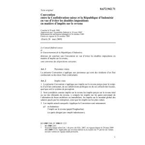 Conv. DI Suisse - Indonésie