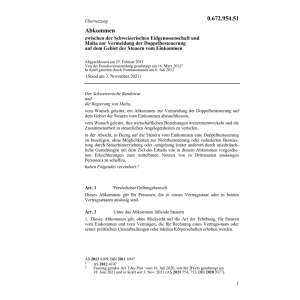 Abk. Vermeidung DBA CH-Malta