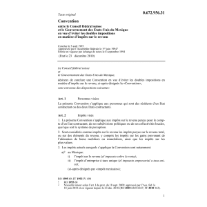 Conv. DI Suisse - Mexique