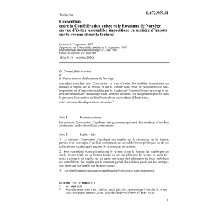 Conv. DI Suisse - Norvège revenue+fortun