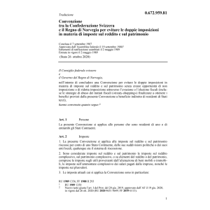 Conv. DI Svizzera - Norvegia reddito+pat