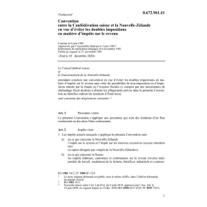 Conv. DI Suisse - Nouvelle-Zélande