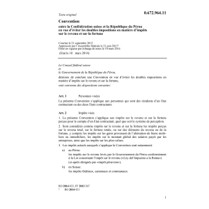 Conv. CH-Pérou imp. matière impôts