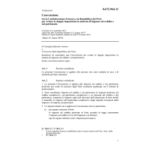 Conv. CH-Perù doppie imposizioni
