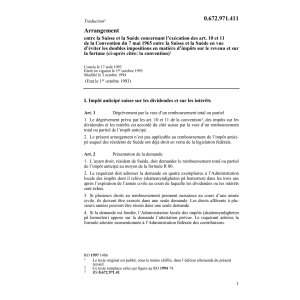 Arrangement Suisse-Suède revenu