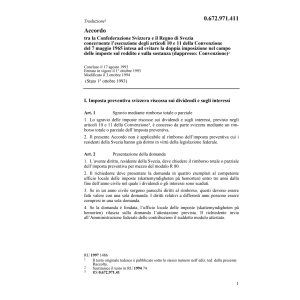Accordo Svizzera-Regno Svezia reddito