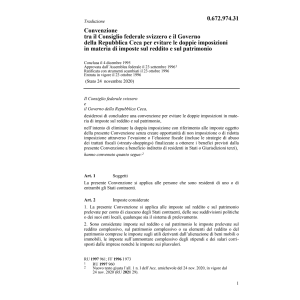 Convenzione tra svizzero e Rep. Ceca