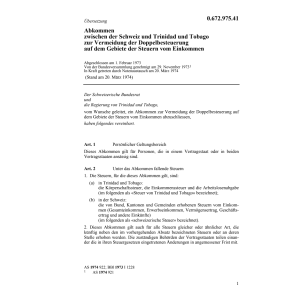 DBA Schweiz - Trinidad und Tobago