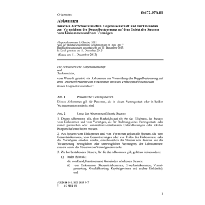 Abk. CH-Turkmenistan Doppelbesteuerung