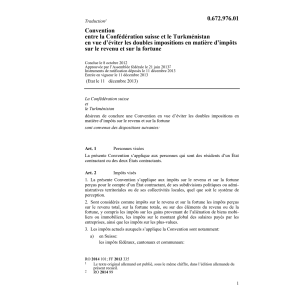 Conv. CH-Turkménistan doubles imposition