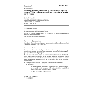 Conv. CH-Turquie doubles impositions