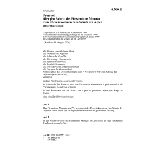 Protokoll Beitritt Monaco Schutz Alpen