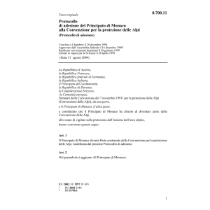 Prot. adesione Monaco protezione Alpi