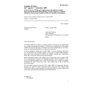 Scambio lettere CH-I sicurezza gallerie