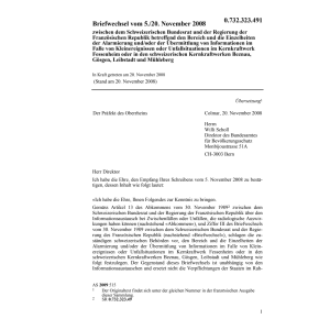 Briefwechsel CH-F Kernkraftwerk
