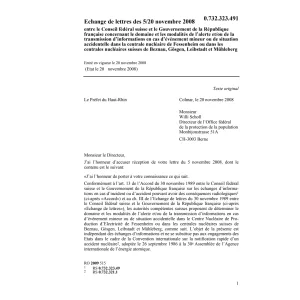 Echange lettres CH-F centrale nucléaire