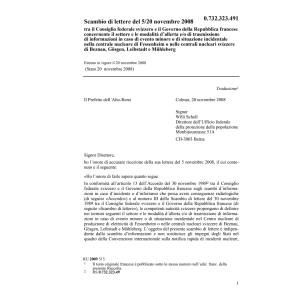 Scambio lettere CH-F centrale nucleare