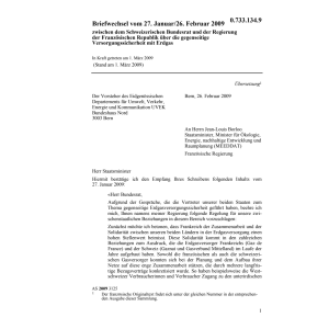 Briefwechsel CH-F Erdgas
