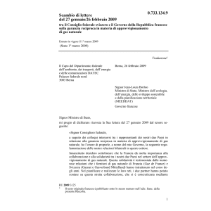 Scambio lettere CH-F gas naturale