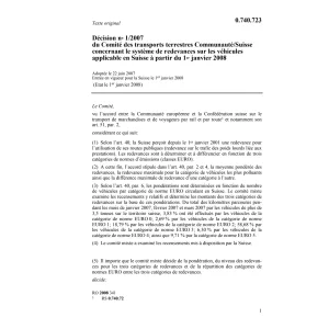 D no 1/2007 système redevances véhicules