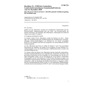 Beschluss Nr.1/2011 Schwerverkehrsabgabe