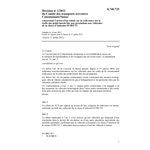 Décision no 1/12 trafic EURO VI