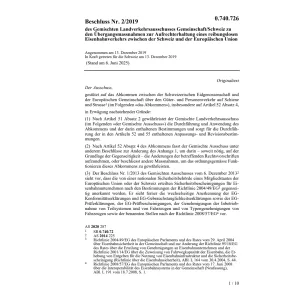 Beschluss Nr. 1/13 ÄND. Anhangs 1 Abk.