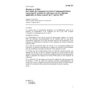 Décision Nr. 1/16 transports terrestres