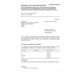 Ech.lettre Canada Alberta permis conduir