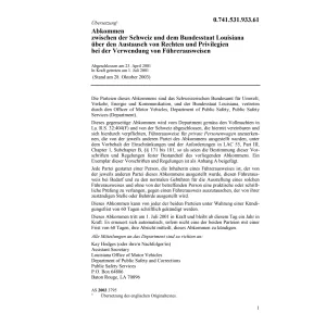 Abk CH-Louisiana Rechten Führerausweisen