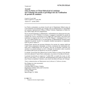 Acc. CH-Louisiane droits permis conduire