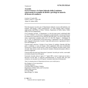 Acc. CH-Louisiana priv. licenze condurre