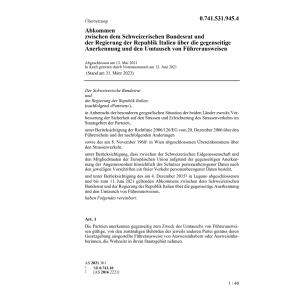 Abk. CH-IT Anerkennung Führerausweise
