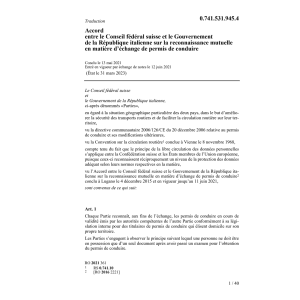 Acc. CH-IT reconnaiss. permis conduire