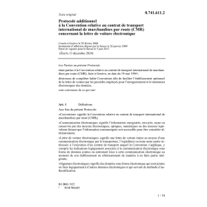 Prot. transport marachandises CMR
