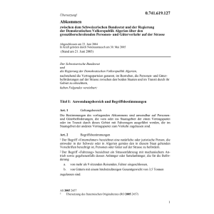 Abk.CH-Algerien Güterverkehr Strasse