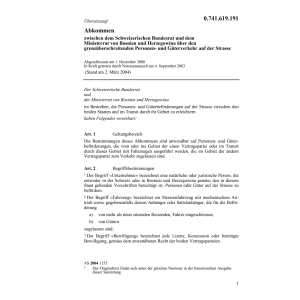 Abk. CH-Bosnien Personen- Güterverkehr