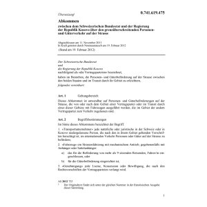 Abk. CH-Kosovo Güterverkehr Strasse