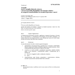 Acc.CH-Lituania trasporti strada persone