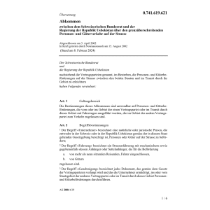 Abk. CH-Usbekistan Güterverkehr