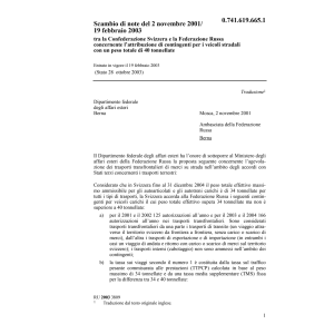 Scambio di note CH-Fed.Russa peso totale