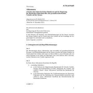 Abk. CH-Russland grenzüberschr.Verkehr