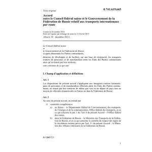 Acc. CH-Russie transp.internat.route